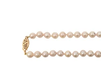 5.5-6mm White Cultured Pearl Strand with 14K Yellow Gold Pearl Clasp - 18"