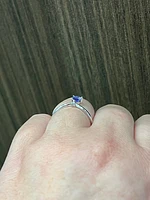 10K White Gold Tanzanite and Diamond Ring - Size 7