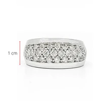 14K White Gold 0.80cttw Diamond Pave Ring, size 6