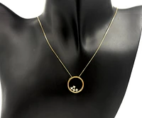 10K Yellow Gold 0.02cttw Diamond Circle Necklace - 18 Inches