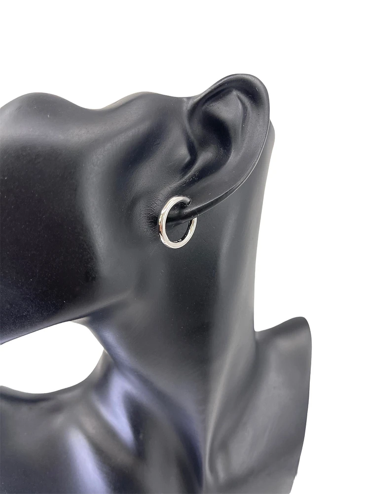 Sterling Silver Tahitian Pearl Dangle Earrings with Huggie Hoop Closure