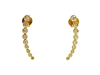14K Yellow Gold 0.34cttw Diamond Earrings - 21mm