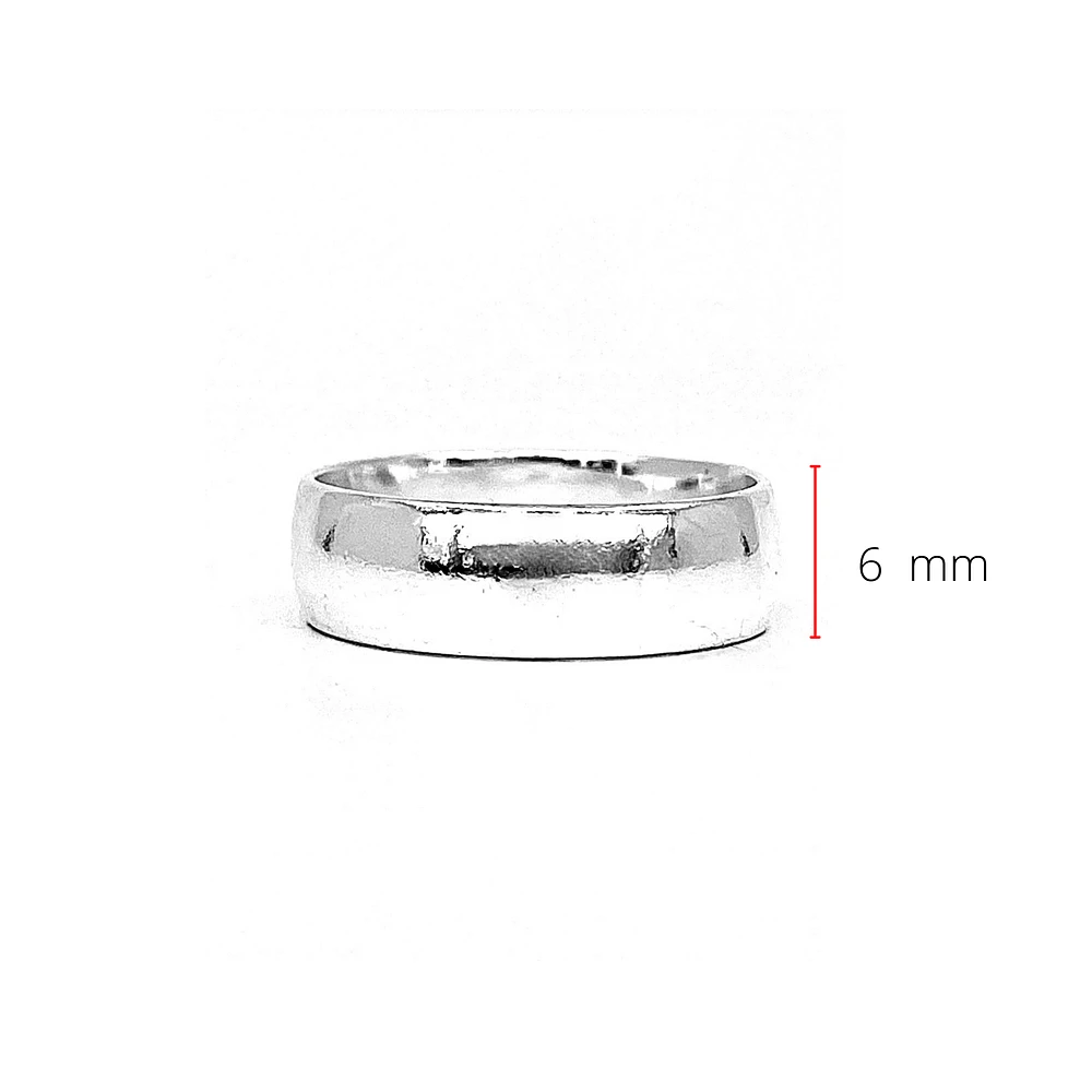 Silver 925 High Polish Plain Band 6mm