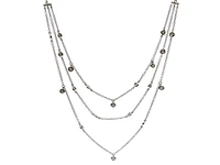 14K White Gold 0.39cttw 3 Tiered Diamond Necklace - 20 Inches