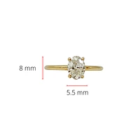 14K Gold 1.05cttw Lab Grown Oval Diamond Engagement Ring - /