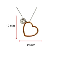 10K White & Rose Gold 0.09cttw Canadian Diamond Heart Necklace, 18"