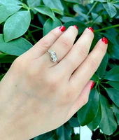 10K White Gold 0.15cttw Illusion Setting Diamond Ring - Size 6.5
