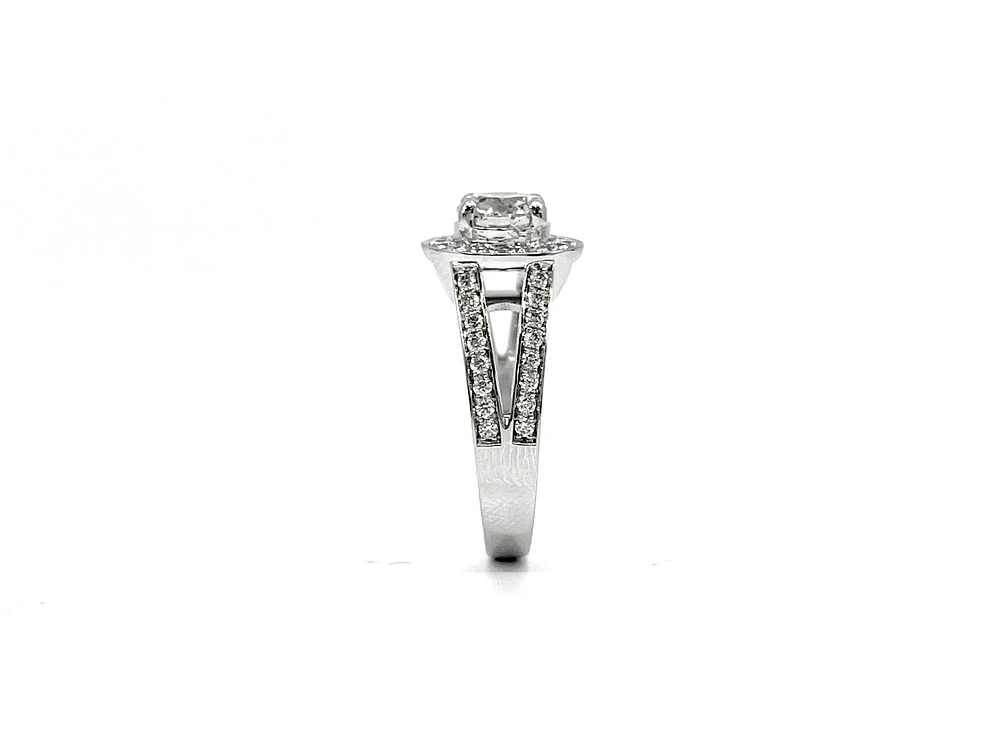 14K White Gold 1.57cttw Diamond Engagement Ring, Size 6