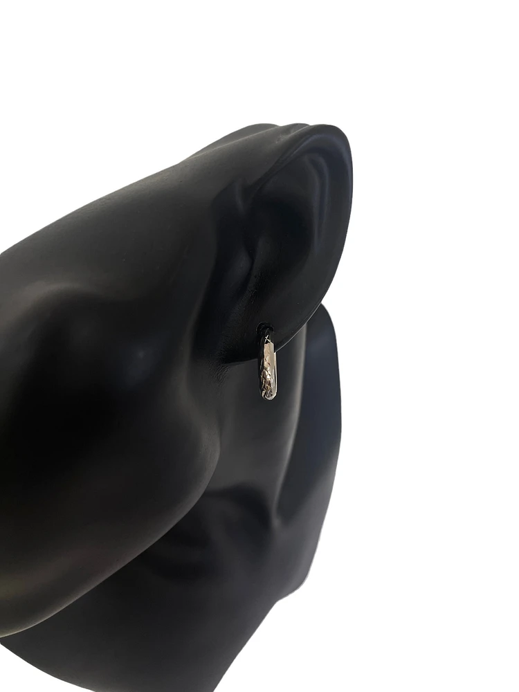 10K White Gold 19mm Earrings