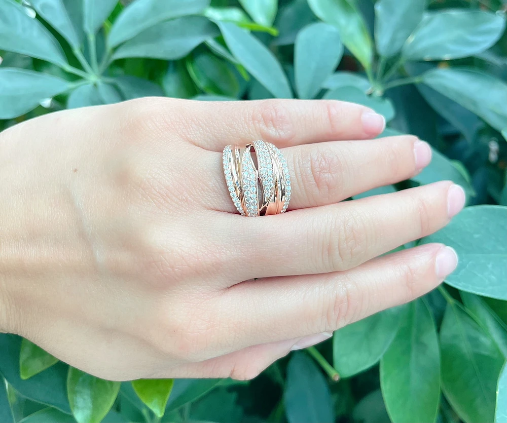 10K Rose Gold Gold 1.00cttw Diamond Ring, size 7.5