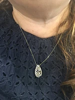 10K White & Yellow Gold 0.06cttw Diamond Pendant, 18"