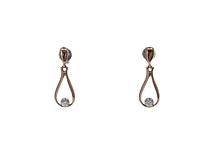 10K Rose Gold 0.06cttw Canadian Diamond Dangle Earrings