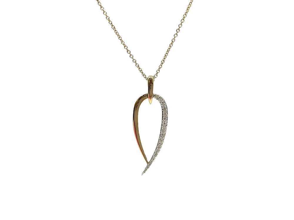 10K Yellow Gold 0.20cttw Diamond Necklace, 18"