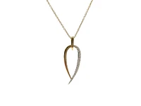 10K Yellow Gold 0.20cttw Diamond Necklace, 18"