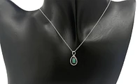 10K White Gold 0.50cttw Australian Opal Doublet Necklace - 18 Inches