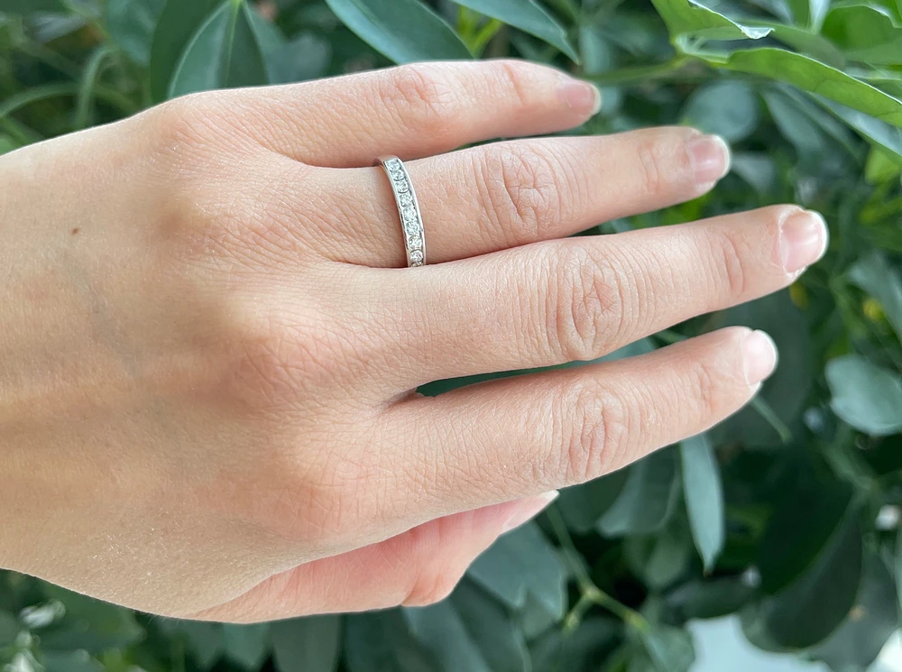 14K White Gold Diamond Channel Set Band - cttw / 4
