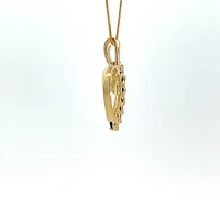 10K Gold 0.03 cttw Diamond and Sapphire Heart Pendant