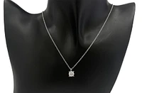14K White Gold Lab Grown 1.01cttw Round Brilliant Cut Diamond Claw Set Pendant