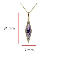 14K Yellow Gold 0.92cttw Amethyst and 0.20cttw Diamond Necklace - 18 Inches