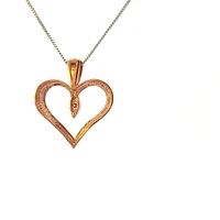 10K White and Rose Gold cttw Diamond Heart Pendant