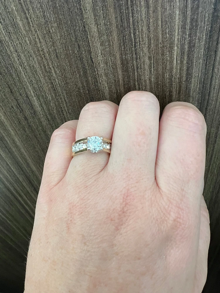 14K Yellow Gold 1.45cttw Canadian Diamond Engagement Ring, 6.5 - / White