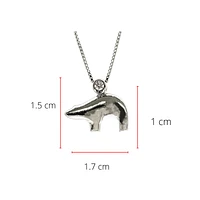Sterling Silver 0.057cttw Canadian Diamond Polar Bear Pendant, 18"