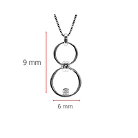 Sterling Silver 0.11cttw Diamond Double Infinity / Circle Necklace, 18"