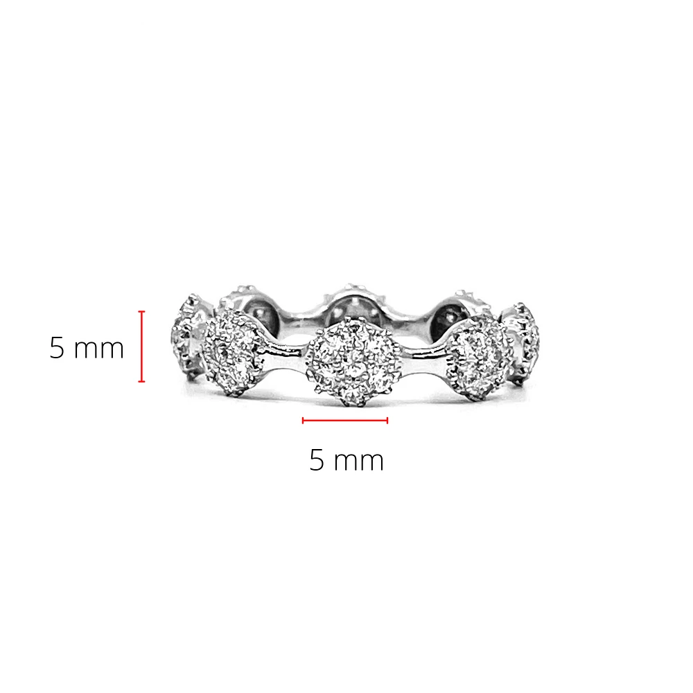 14K White Gold 1.10cttw Diamond Eternity Ring, size 6