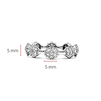 14K White Gold 1.10cttw Diamond Eternity Ring, size 6
