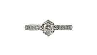 10K White Gold 0.51cttw Round Brilliant Cut Illusion Set Diamond Ring