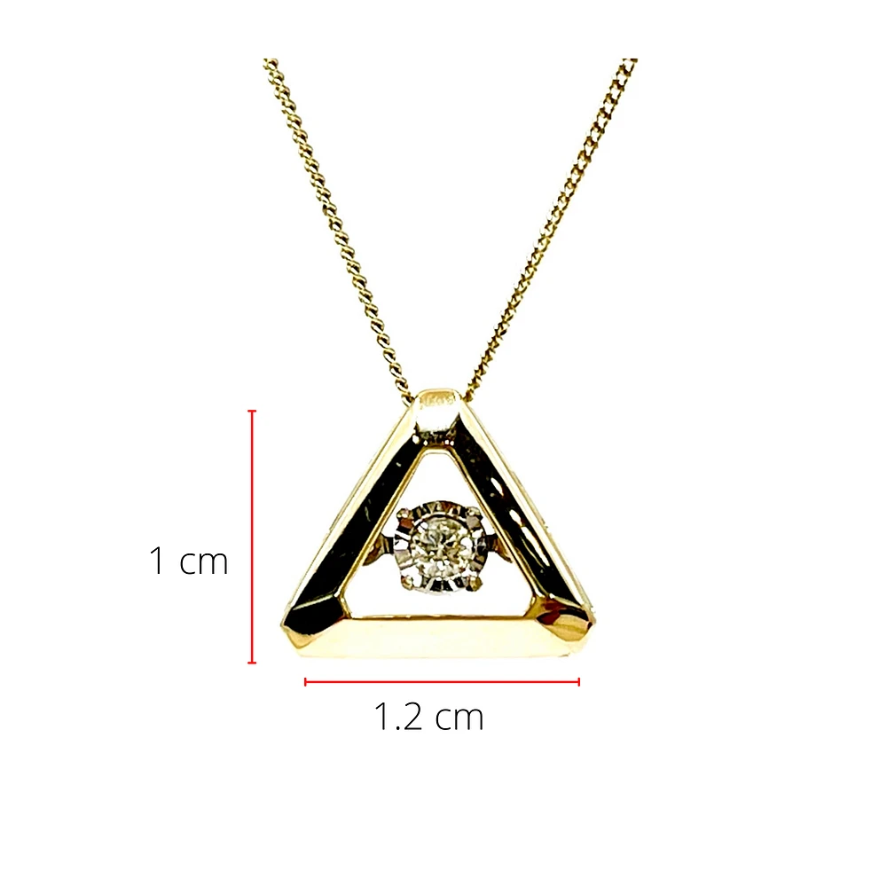 10K Yellow Gold 0.05cttw Diamond Pendant, 18"