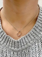 10K Rose & White Gold 0.60cttw Genuine Moonstone and 0.03cttw Diamond Heart Pendant, 18"