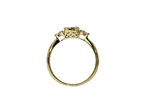 10K Yellow Gold 0.75cttw Genuine Australian Doublet Opal and 0.13cttw Diamond Ring, size 7