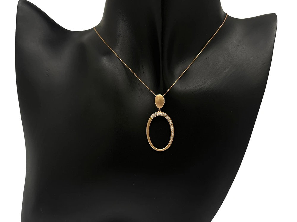14K Rose Gold 0.19cttw Diamond Pendant, 18"