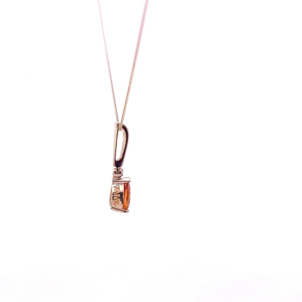 10K Yellow Gold cttw Diamond and Citrine Pendant
