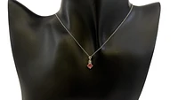 10K White Gold 0.45cttw Pink Tourmaline and 0.01cttw Diamond Pendant, 18"