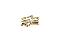 14K Tri Tone Gold 0.40cttw Diamond Ring, size 6
