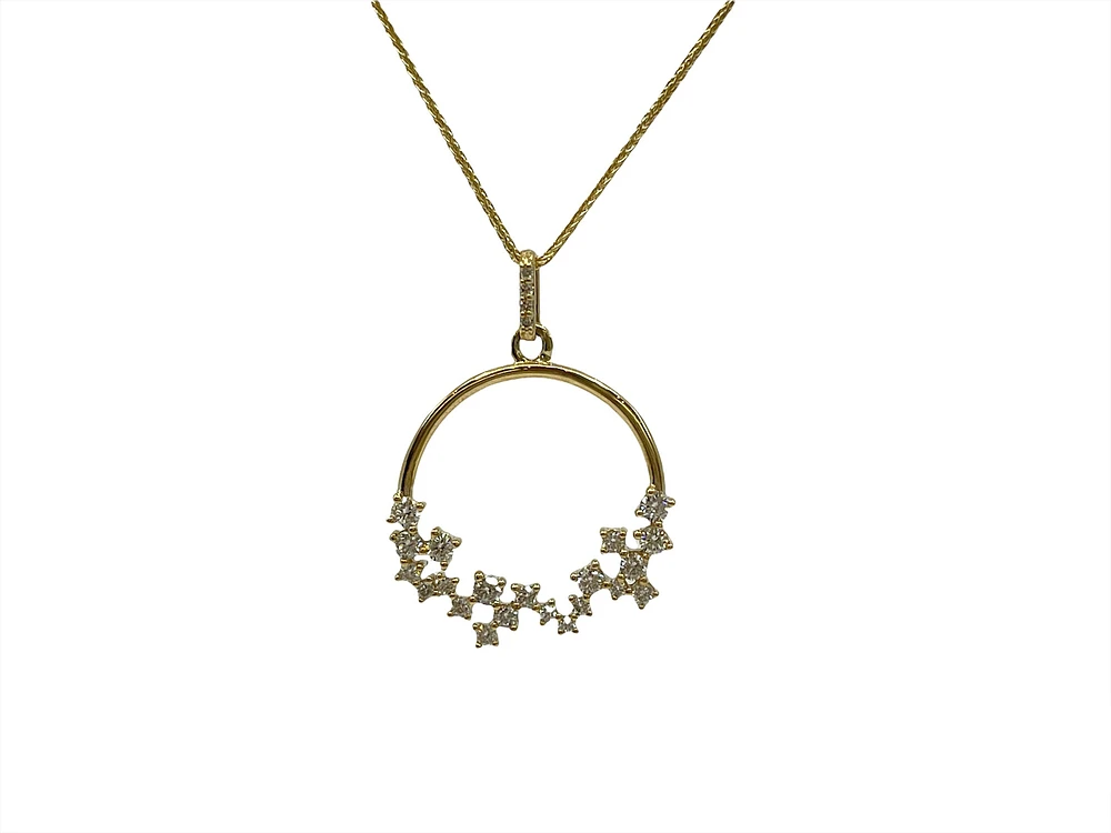 10K Yellow Gold 0.50cttw Diamond Necklace, 18"