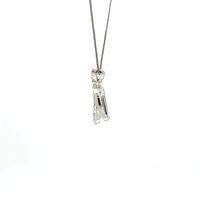 10K White Gold 0.05cttw  Diamond  Heart Pendant, 18"