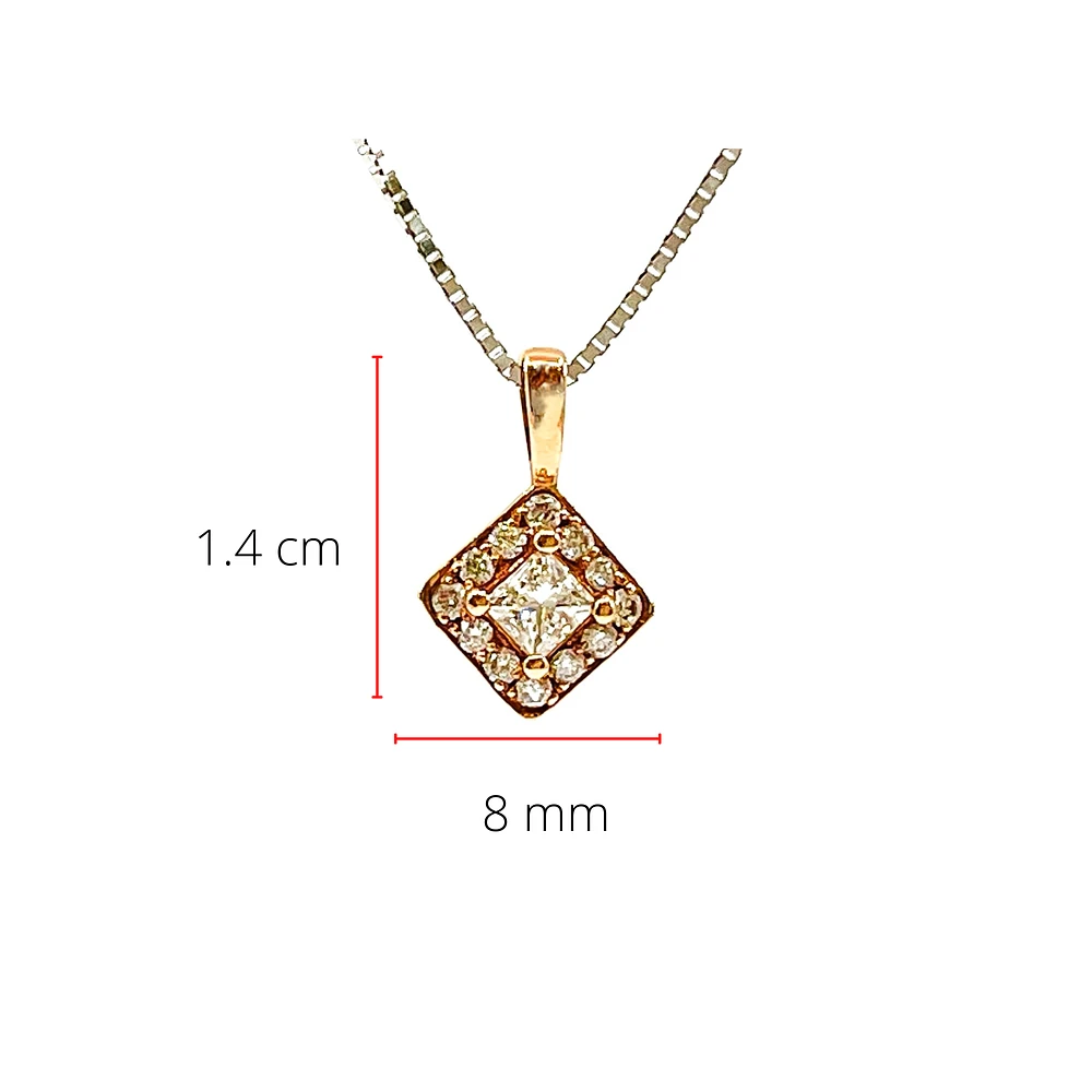 14K White & Rose Gold 0.30cttw Canadian Diamond Halo Necklace, 18"