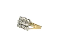 10K 2 Tone Gold 0.25cttw Diamond Ilusion Set Ring - / 4.5