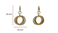 14K Tri Tone 0.32ctts Diamond Earrings