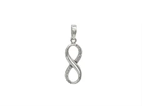 10K White Gold Infinity Cubic Zirconia Charm - 21mm x 5mm