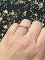 10K Rose Gold Pink Sapphire & Diamond Ring, size 5.75 - 4.5