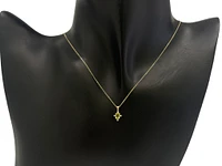 10K White Gold 0.16cttw Peridot and 0.03cttw Diamond Pendant, 18" Box Chain