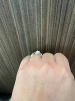 925 Sterling Silver Opal & Diamond Ring - 4.5
