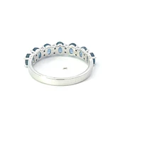 10K White Gold Sapphire & Diamond Ring, size 6.5