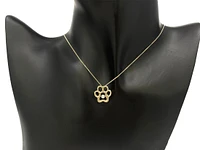 10K White, Yellow or Rose Gold Paw Print Diamond Necklace