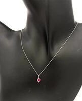 10K White Gold Genuine Ruby Pendant