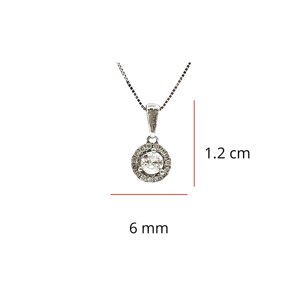14K White Gold 0.33cttw Canadian Diamond Pendant - 18 Inches